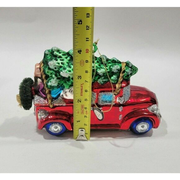 BRN License Christmas Ornament Blown Glass Santa w Tree on car Netherlands Flag - Picture 10 of 12